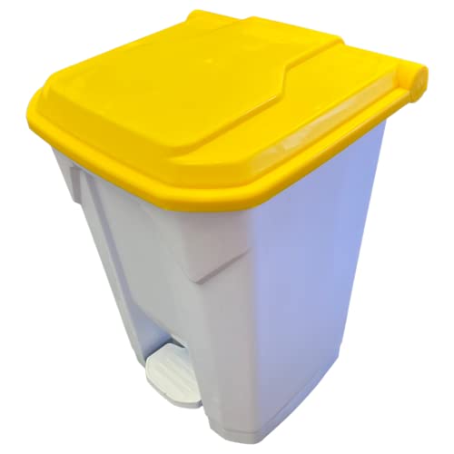 45 Litre Medical Clinical School Kitchen Garbage Trash Recycling Waste Hygienic Foot Pedal Plastic Bin - Premium BISS from Chabrias - Just £33.99! Shop now at Chabrias Ltd