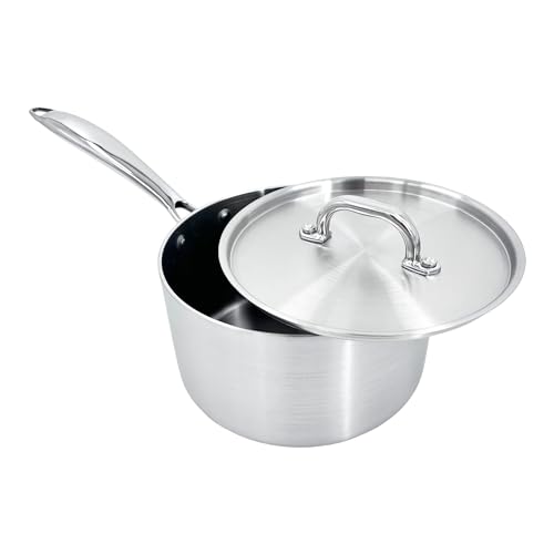 Chabrias Ltd Stainless Steel Chef Pan 10"/26cm Frying Pan Non Stick Cooking Pan Tri-Ply Compatible with All Heat Sources Inc Induction PFOA-Free British Made - Premium Kitchen from Chabrias - Just £29.99! Shop now at Chabrias Ltd