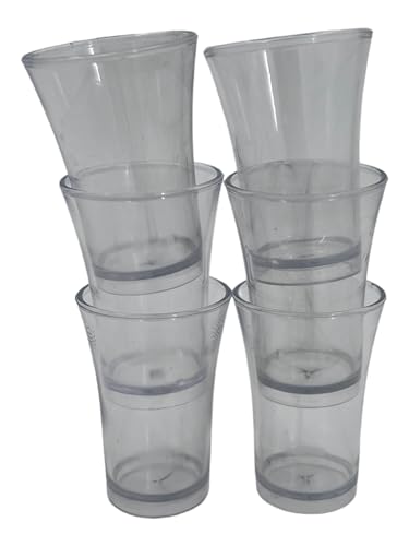 Pack of 6 Plastic Shot Glasses, 50ml