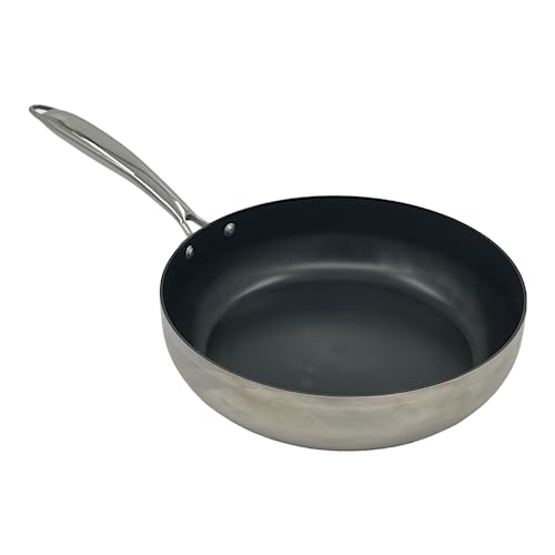 Chabrias Stainless Steel Frying Pan 10 Inch 26cm Fry Pan Non Stick Induction Cooking Pan Tri-Ply Compatible with All Heat Sources, No Coating, PFOA-Free British Made - Premium Kitchen from Chabrias Ltd - Just £44.99! Shop now at Chabrias Ltd