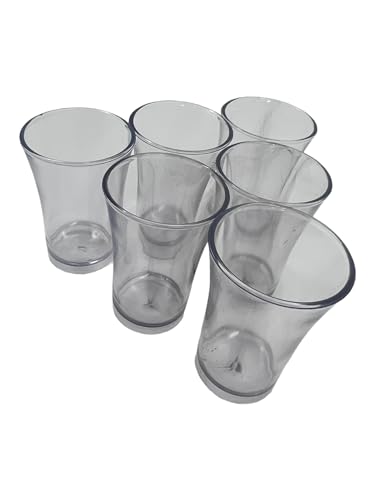 Pack of 6 Plastic Shot Glasses, 50ml