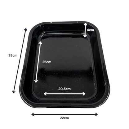 Samuel Groves UK Made 3 Piece Vitreous Enamel Roasting Tin Baking Tray Pans Set 37cm/33cm/28cm - Premium Home from Chabrias - Just £24.95! Shop now at Chabrias Ltd