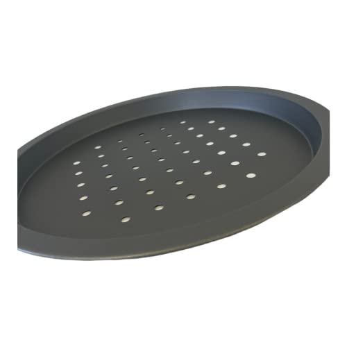 2 x Deep Pizza Pan Oven Round Crisper Chip Twin Pack Baking Tray Large 12 Inch (31cm) Non Stick Coating Made in England