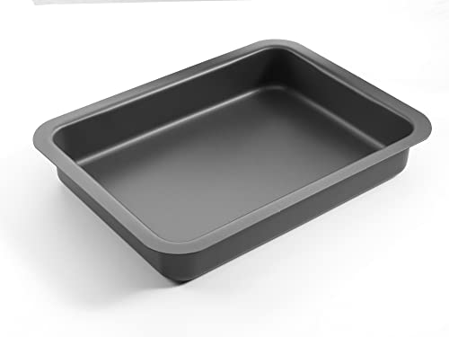 Hard Anodised Aluminium 13.5" Half Oven Size Roasting Tin for use with Aga Range Cookers. UK Made & Fits on Runners - Premium Kitchen from Chabrias Ltd - Just £24.99! Shop now at Chabrias Ltd