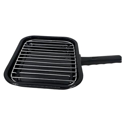 28cm British Vitreous Enamel Grill Pan & Handle, Wire Rack - Premium Home from Chabrias - Just £14.99! Shop now at Chabrias Ltd