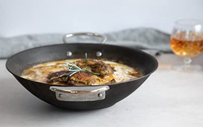 Carbon Steel Frying Pan with Handle - Premium Kitchen from Samuel Groves - Just £34.99! Shop now at Chabrias Ltd