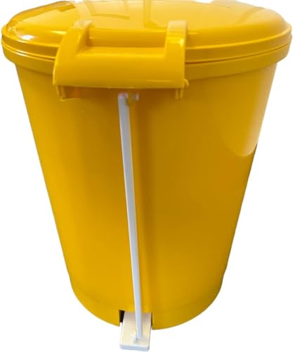 Pack of 6 Yellow Pedal Bins, 20L