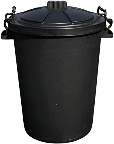 Chabrias Ltd Black 50L 50 Litre Large Heavy Duty Plastic Bin Dustbin, Storage Unit with Locking Lid for Home Garden Rubbish Waste Animal Feed - Premium BISS from Chabrias Ltd - Just £14.99! Shop now at Chabrias Ltd