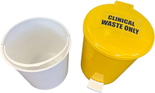 12 Litre 6 Pack Yellow Medical Clinical Recycling Commercial, Home, School Utility Waste Trash Pedal Bin - Premium BISS from Chabrias - Just £129.99! Shop now at Chabrias Ltd