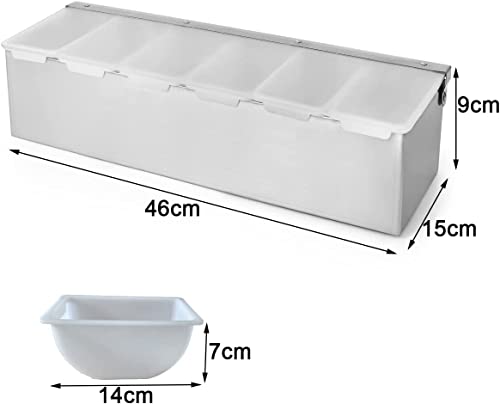 6 Compartment Holder. Stainless Steel