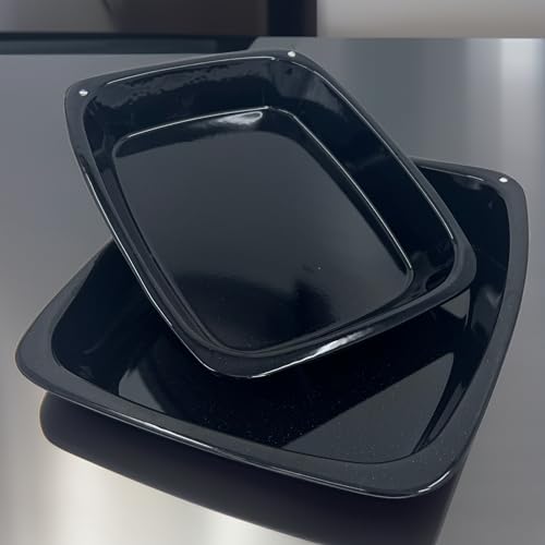 Samuel Groves UK Made 3 Piece Vitreous Enamel Roasting Tin Baking Tray Pans Set 37cm/33cm/28cm - Premium Home from Chabrias - Just £24.95! Shop now at Chabrias Ltd