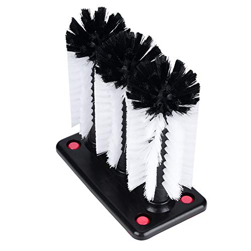 3 Brush Glass Washer,Glass Cleaning Brushes with Suction Cup Base,3 Scrubber Heads BarGlass Bottle Cup Cleaning Brushes for Bar Kitchen Sink Home Tools,7.5 x 3.9 x 7.5inch - Premium Home from Chabrias Ltd - Just £17.99! Shop now at Chabrias Ltd