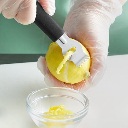 Lemon Zester Peeler, Professional Lemon Zester with Canelle Knife - Stainless Steel Lemon Slice for Gin Cocktails, Lime Oranges - Kitchen Tool with Rubber Grip Handle - 146 mm (5.75") - Premium Kitchen from Chabrias Ltd - Just £5.99! Shop now at Chabrias Ltd