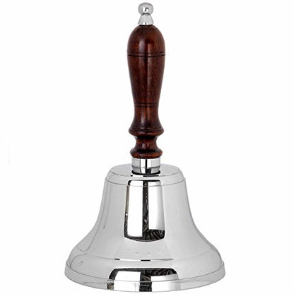 Hill 1975 Silver School Bell, Metal, Chrome, Mixed, one - Premium Home from Chabrias Ltd - Just £19.99! Shop now at Chabrias Ltd