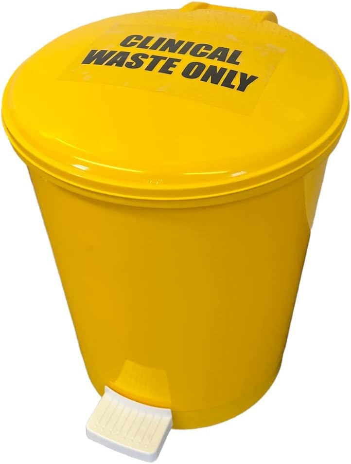 Pack of 6 Yellow Pedal Bins, 20L