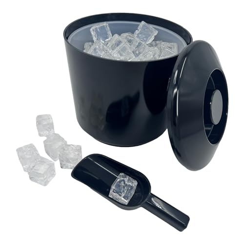 Chabrias Ltd Round Plastic Ice Bucket With Lid Double Walled Insulation for Bar Pub Man Cave Ice Cooler 4 Litres UK Made - Premium Furniture from Chabrias Ltd - Just £13.99! Shop now at Chabrias Ltd