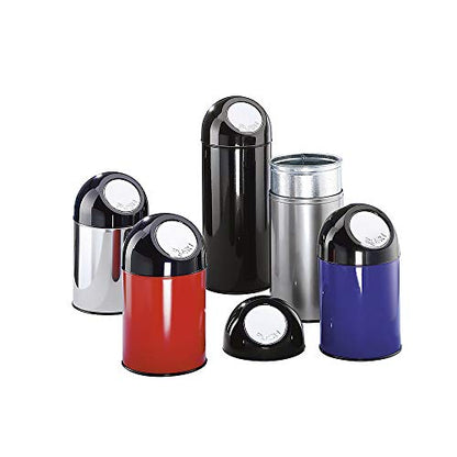 V-Part Waste Container with Push Lid 40 Litres Stainless Steel Black - Premium Home from Chabrias - Just £44.99! Shop now at Chabrias Ltd