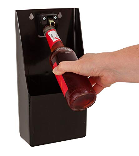 Beaumont Plastic TM Pub Bar Stand-Up/Wall Mounted Bottle Opener and Catcher, Black, 30cm x 15.2cm x 8.6cm - Premium BISS from Beaumont - Just £8.98! Shop now at Chabrias Ltd