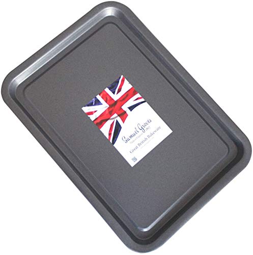 Non Stick Oven Baking Tray Roasting Twin Pack Sets PFOA BPA Free Cookware Made in England - Premium Kitchen from Samuel Groves - Just £6.99! Shop now at Chabrias Ltd