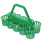 Glass Bottle Carrier, Green Plastic Basket