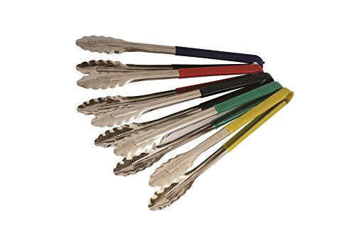 Genware NEV-CCT31R Colour Coded Tong, Stainless Steel, 31 cm, Red - Premium BISS from Chabrias Ltd - Just £7.99! Shop now at Chabrias Ltd