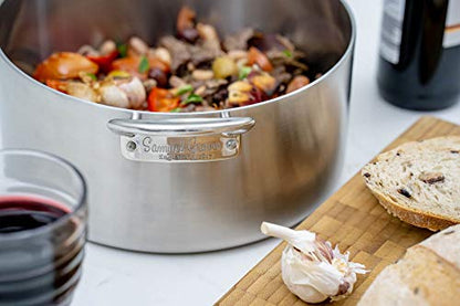 Stainless Steel Casserole Pan, with Lid, 20cm - Premium Home from Chabrias - Just £133.99! Shop now at Chabrias Ltd