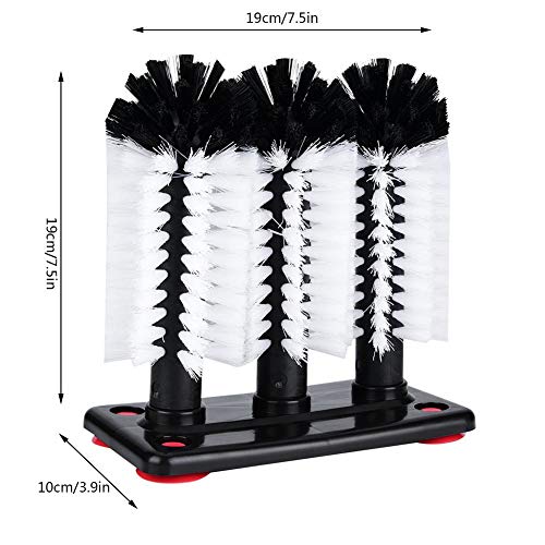 3 Brushes Bar Glass Cups Washing Brushes, Glass Cleaning Brushes, Glass Washers, Glass Scrubbers With Suction Plate - Premium Home from Chabrias Ltd - Just £17.99! Shop now at Chabrias Ltd