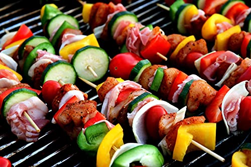 300 Durable Bamboo Sticks with 25cm Length / 3mm Diameter - Ideal for BBQ, Kebab, Cake Topper, Chocolate Fountain and Fruits - Premium Lawn & Patio from Chabrias Ltd - Just £4.99! Shop now at Chabrias Ltd