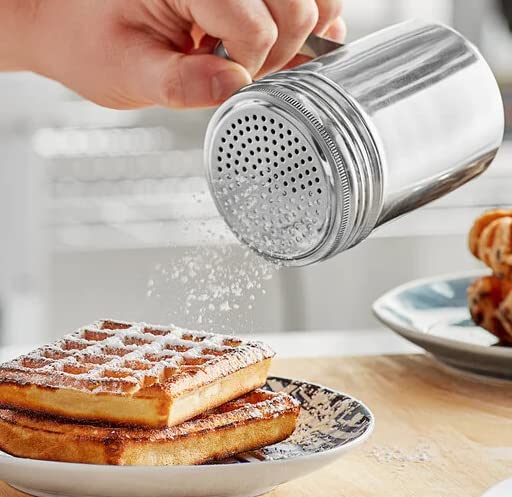 Stainless Steel 10oz Dredger Shaker with Handle - Ideal for Sugar, Salt, Icing Sugar, Flour, Chocolate, Cappuccino, Cocoa, Mince Pies, Pancakes - Premium Kitchen from Chabrias - Just £5.99! Shop now at Chabrias Ltd